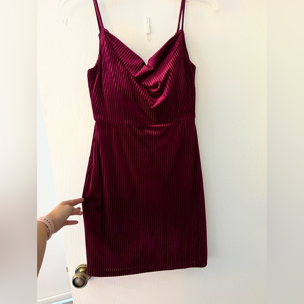 Striped Crushed Velvet Dress